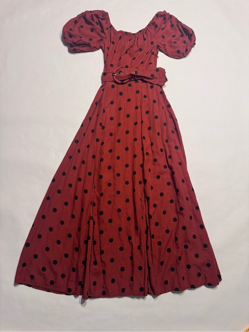 Anthropologie Maeve Maxi Dress Womens Sz 0 Lucienne Off-the-Shoulder Polka Dot - Picture 4 of 11